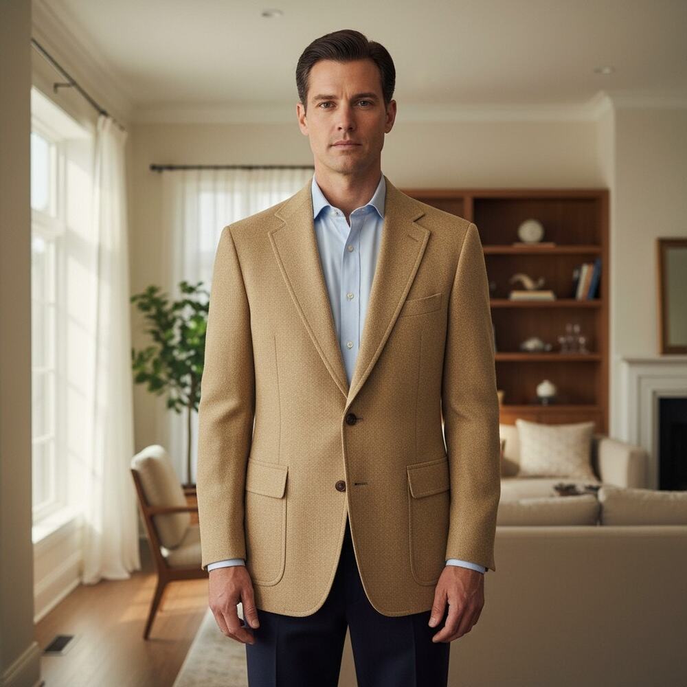 VTG PBM Philadelphia Dillards Mens 42R Camel Hair Sport Coat Tan Blazer Jacket